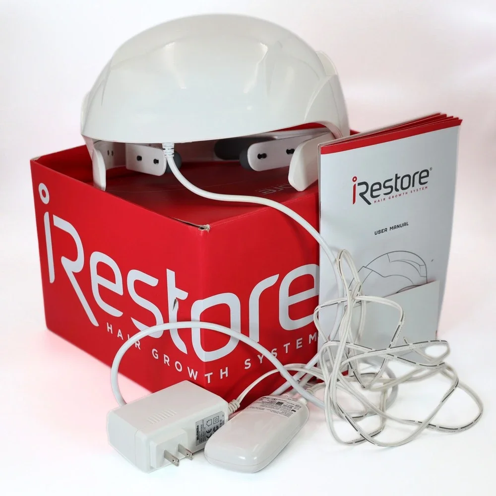 iRestore Laser Hair Growth System White Helmet Light Therapy Device